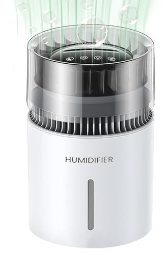Mimoqk Umidificatore a evaporazione - Ionizzatore d'aria con ioni negativi,Umidificatore evaporativo da ufficio 5L con cento livelli,per la casa camera da del bambino ufficio viaggio