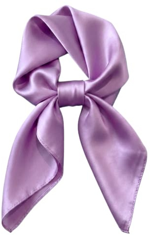 IGXX Pañuelo de Seda Morado, Cuadrado 70x70cm, Satinado, Pañuelo para Cabello, Cinta para Bolso, Bandana Vintage para Cuello
