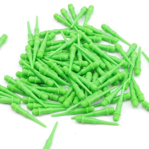 XBAIPIN 200 Punte per Freccette morbide, 27 mm, Punte morbide, 2BA Bianche, Punta in plastica, Punte per competizioni Professionali e Hobby (Verde