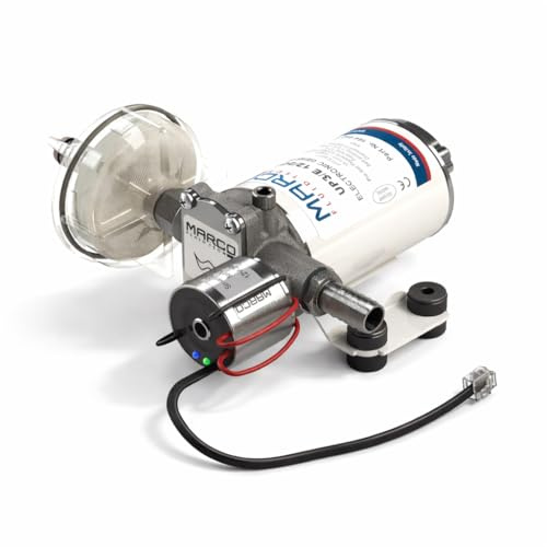 TECNOFLO UP3/E Electronic Gear Pump 24V, 15L/min Self-Priming - Intelligent Water Pump for Boat, Yacht, Motorhome & Marine - Pressure Water Pump Including Mounting Kit & Dry Run Protection