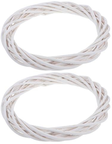 Toyvian Corona de Sauce Natural en Tonos Claros para Decoración Rústica Interior, Artesanal y Fácil de Colgar, Paquete de 2 Piezas para Manualidades Estilo Boho