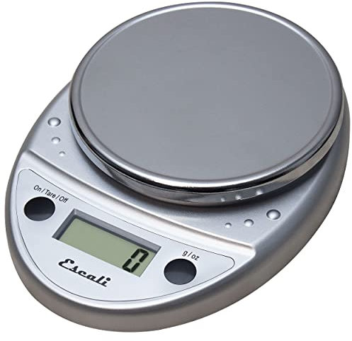 Escali P115C Báscula de Cocina Primo, Báscula Digital para Cocinar, Accesorio de Menaje de Cocina, Negocios y Ocio, Ideal para Control de Peso, 5 kg, Cromo, 22 x 15 x 4 cm