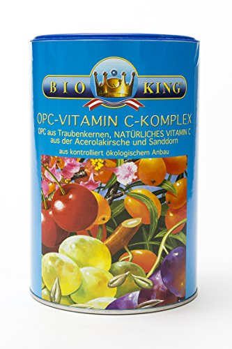 BioKing 500g OPC-Vitamin C-Komplex, Pulver zur Nahrungsergänzung aus kontrolliert ökologischem Anbau