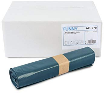 Funny - Recycelte Müllsäcke in Blau; reißfeste Müllbeutel 70l, Typ 60, 575 x 1000 mm, 250 Stück, 1er Pack (1 x 250 Stck.)