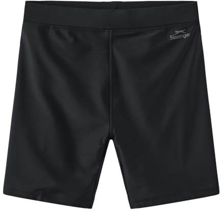 Slazenger Kids Swimming Jammers Junior Boys Long Shorts Elasticated Waist Black 7-8 (SB)