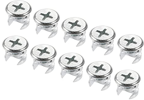sourcing map 20pcs Furniture Cam Lock Nut Connectors Fittings 13mmx10mm for Cabinet Drawer Wardrobe