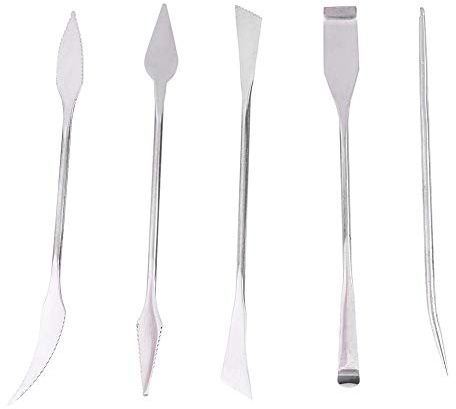 Hztyyier 5Pcs Sculpting Tools, Modellierwerkzeug Ton, Töpferwerkzeug Set Edelstahl Skulptur Wachsschnitzer Werkzeugefür DIY Handwerk Kunst