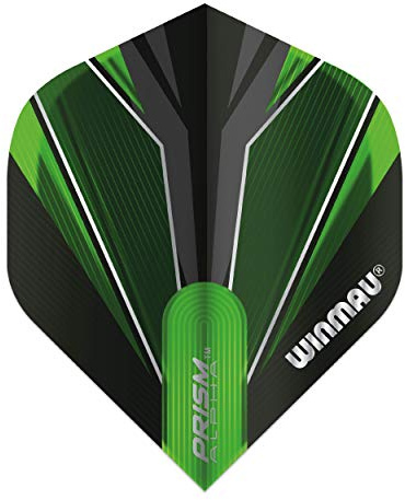 WINMAU Prism Alpha Black & Green Extra Dicke Dart Flights - 1 Sätze pro Packung (3 Flights insgesamt)