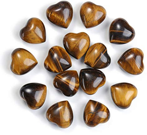 JSDDE Pierres précieuses Coeur Lot 15pcs Minéraux Pierres Naturelles Coeur Chakras Reiki Coeur Pierres Semi-Précieuses Collection Décoration Cristal