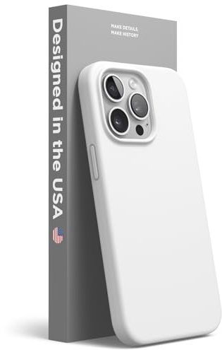 elago Silikon Hülle für iPhone 13 Pro | Premium-Silikon, kratzfest, Rundumschutz, weiches Mikrofaserfutter (Weiß)