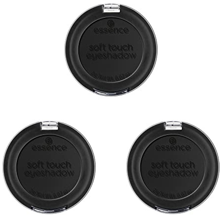 essence soft touch eyeshadow, ögonskugga, nr 06 pitch svart, omedelbart resultat, långvarig, med vitaminer, färgintensiv, vegansk, nanopartiklar fri, 3-pack (3 x 2 g)