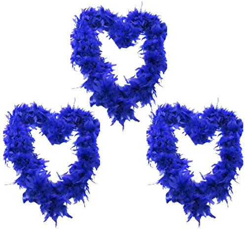 Lot de 3 accessoires Boa en plumes Bleu roi 180 cm 65 g