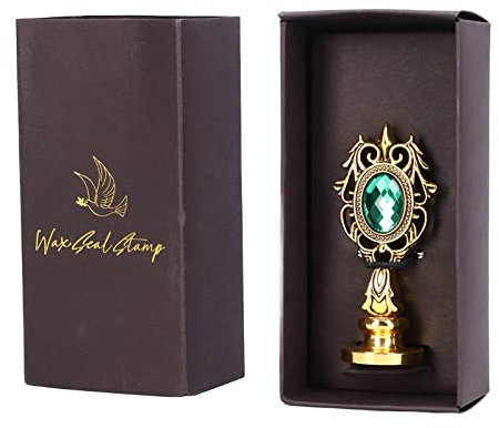 Wachssiegel-Stempel-Kit, Wachssiegel-Kit, Wachssiegel-Stempel mit Verpackungsbox Abnehmbarer Griff DIY Siegellack-Stempel(Grün)