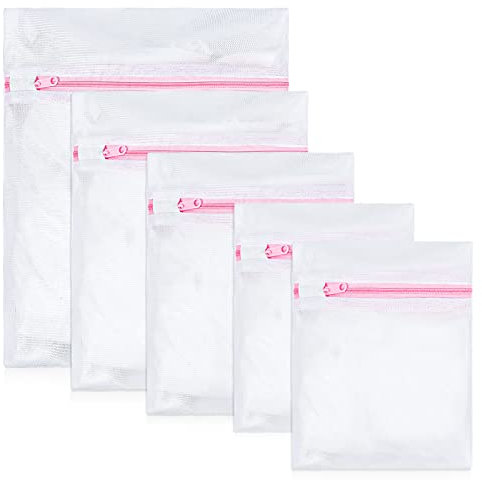 SOSPIRO 5 Stück Wäschenetz für Waschmaschine, Wäschesack Wäschebeutel mit Reißverschluss, Wäschesack Wäschenetz Mesh Wäschesäcke für Empfindliches, Bluse, BH, Unterwäsche, Babykleidung