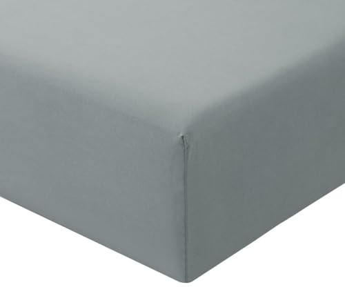 RUIKASI Spannbettlaken 140x200cm Grau Bettlaken - Oeko Tex Spannbetttuch 140x200 Bettbezug, Mikrofaser Betttuch Bett Laken Bezug 140 x 200 Hellgrau 40 cm Tiefe Tasche, Bed Fitted Sheet Bedsheet