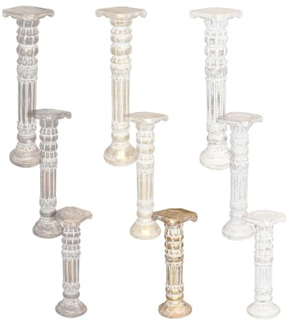 Oriental Galerie Säule Blumensäule Dekosäule Ständer Sockel Podest Blumenständer Holz Modell Batya in verschiedenen Größen und Farben