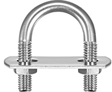 sourcing map Runde U Bolzen M6 Bügelschraube 20mm x 36mm U Schrauben Bügel mit Mutter Platte Unterlegscheiben 304 Edelstahl Gewindebügel zum Befestigen Kabel Rohr Rundstangen Seile Anhänger