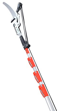 LINZI Telescopic Tree Pruner 6M with 350mm Extra Blade Extendable Long Reach Pole Pruning Saw Tree Loppers for Cutting Trimming High Branches Leaves Shrubs