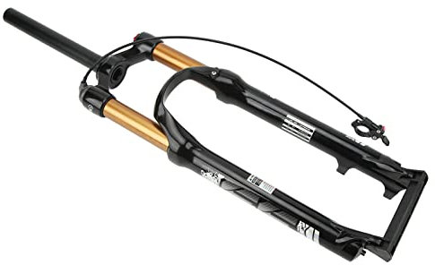 Otufan Forcella Anteriore Bici,Assorbimento degli Urti in Lega di Alluminio Corsa 120mm Regolazione Spaziatura Perno Passante 100mm Forcelle Anteriori Coniche per Mountain Bike MTB