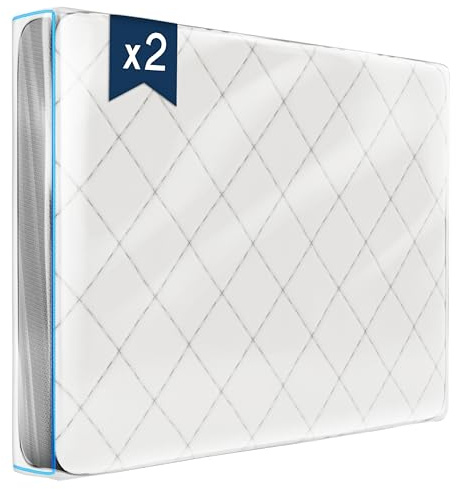 Coprimaterasso protettivo in plastica, set di 2 – Coprimaterasso 160 x 200 cm (spessore 30 cm) – Fodera materasso integrale – Borsa di immagazzinaggio – Fodera materasso in movimento