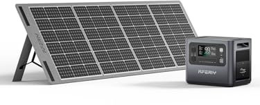 AFERIY Solar Generator 2400W mit 200W Solarmodule, 2048Wh Tragbare Powerstation (4800W Peak), LiFePO4 Batterie, 220V-240V, Faltbar Solarpanel mit USB, IP65, für Outdoor Camping, Reise, Stromausfälle