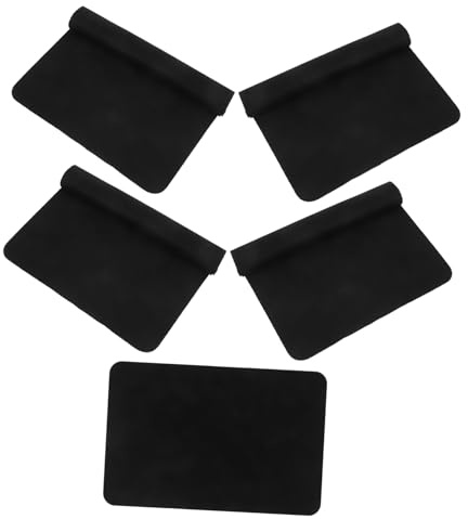Angoily 5pcs CD Disc Cleaner Black Fiber Cleaning Cloth for Record Player and CD Records Removes Dust Easy to Wash Routine