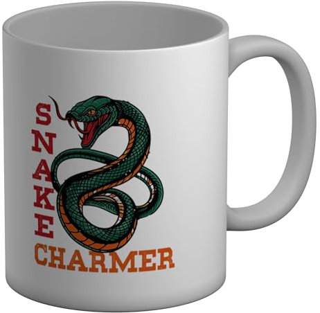 Shopagift World Snake Day Mug Snake Charmer White 11oz Large Ceramic Cup