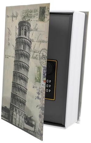 JEWEDECO Book Safe Box Hidden Compartment Small Lock Box for Decorative Storage