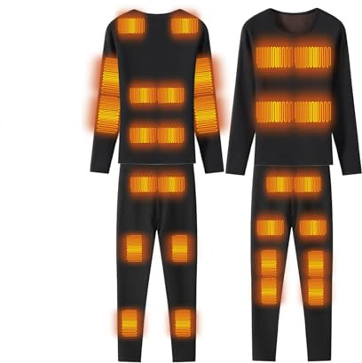 DriveNova Set di Biancheria Intima Termica Riscaldato Elettrico, USB Intimo Termico Riscaldata per Uomo Donna, 28 Zone Riscaldato Tuta Termica Set con Temperatura Regolabile per Moto, Sci