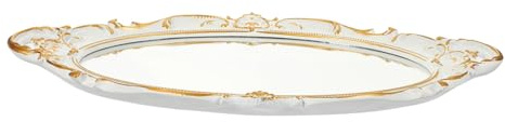 VOSAREA Plateau Miroir Décoratif Style Rétro Plateau de Service pour Desserts Accessoire Photo pour Table Organisateur de Bijoux et Petits Objets