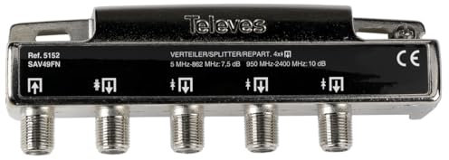 Repartidor de señal 4 salidas, 5152, ideal para distribuir conexiones en locales y optimizar el uso de dispositivos.