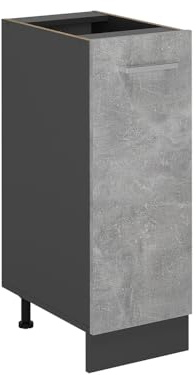 Vicco Apothekerschrank R-Line, Beton, 30 cm | 1 Auszug · Ohne Arbeitsplatte · Höhenverstellbare Füße · 2 Einlegeböden · ✓ Frei kombinierbar