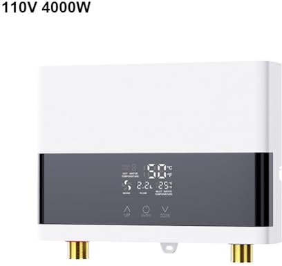 JoyousMall Mini chauffe-eau électrique instantané sans réservoir avec écran LCD pour évier de cuisine et salle de bain (110 V 4000 W)