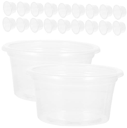 VILLFUL 20 Stück Transparente Reptilien Futternäpfe Aus Sicherem Kunststoff rutschfeste Wasserschalen Für Terrarien Multifunktional Für Eidechsen Und Geckos Im Haushalt