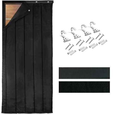 KWKHCD Soundproof Blanket for Doors – Heavy Duty 10lb Acoustic Blanket for Noise Reduction, Sound Blocking, Thermal Insulation – Portable Door Soundproofing for Home, Studio, Office