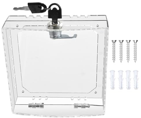 Thermostat Lock Box – Transparent Protective Cover with Key | Small Thermostat Guard Case for Home, Office, School, Hotels | Durable Wall Mount Locking Housing to Prevent Unauthorized Access