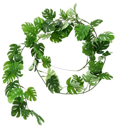 FUTUREORYY Künstliche Monstera Ranken Grüne Girlande Lebensechte Künstliche Pflanzenwand Dekoration für Wohnzimmer Hotel Restaurant Langlebige und Ganzjährige Wand Deckenverzierung