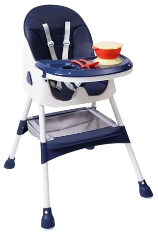 Baby Hochstuhl, 2In1fütterungsstuhl für Kleinkinder, Multifunktionaler Kinderstuhl, Höhenverstellbar, Tragkraft 80 Kg, Geeignet für Babys im Alter von 6 Monaten bis 6 Jahren