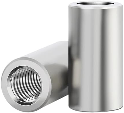SHENGG 1~20 Stück zylindrische Verbindungsmutter M2 M2,5 M3 M4 M5 M6 M8 Verbindungshülse Rohrmuttern 304 Edelstahl Länge 4~50 mm(10mm,M2.5x5-5PCS)