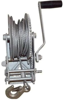 YXZKJZJ Treuil Manuel à Double engrenage, manivelle Manuelle, câble de remorque for Bateau, VTT, Camping-Car, câble métallique Solide Contrôle de précision(1200 LB wire Rope 8M)