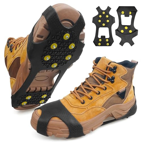 Spikes für Schuhe Winter Herren Damen, Schuhspikes, Grödel Spike Schuhe Schuhkrallen,Anti Rutsch Schuhspikes mit Edelstahl Spikes, für Outdoor Sports, Wandern,Schnee,EIS,Trekkin