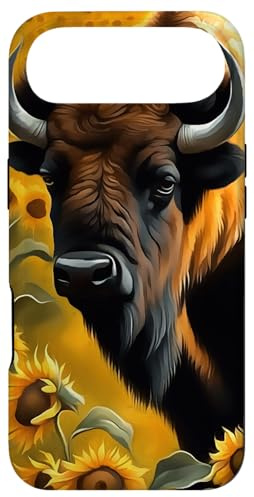 Custodia per iPhone Air Bisonte Americano Su Una Gamma Di Girasoli Kansas