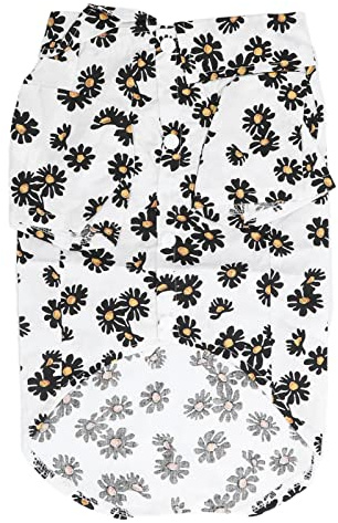 Chemise pour Chien imprimé Marguerite, Doux, Respirant, Flexible, pour Animaux de Compagnie, pour Petits et Moyens Chiens, Chats, en Coton, Tenue d'été Confortable, Tenue (M.)