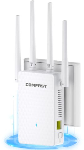 COMFAST Répéteur WiFi AC1200 Mbps, Amplificateur WiFi Puissant Double Bande