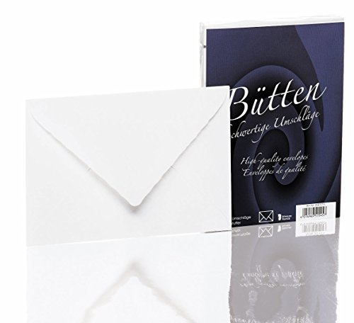 Rössler Papier - Bütten - Briefhüllen (25 Stück, C6) weiß, Briefumschläge