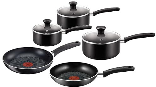 Essential 5 Piece Set (16/18/20CM Saucepan with Glass LID, 20/24CM Frying Pans)