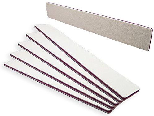 EuBeCos 10 x PREMIUM Profi Studio Nagel Feilen Weiss Extrabreit Körnung 100/180 MADE IN GERMANY