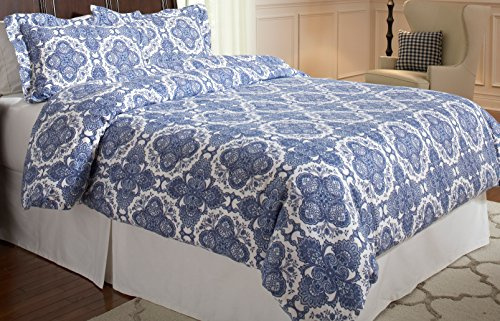 Pointehaven 3-Piece 200 GSM Flannel Duvet Cover Set, King/California King, Printed, Alpine