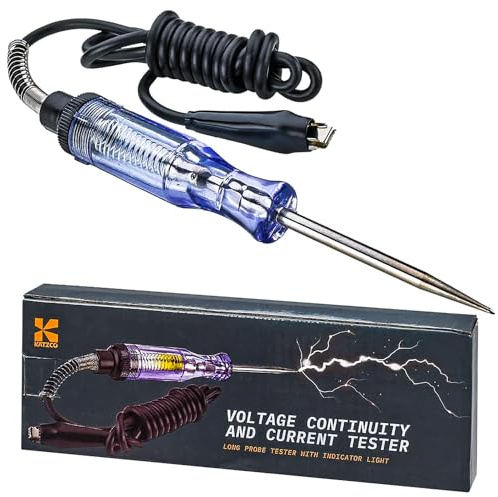 Voltage Continuity & Current Tester - 6-12 V DC - 24 V AC - Heavy Duty - 54 Cord - Indicator Light - Electrical Tester