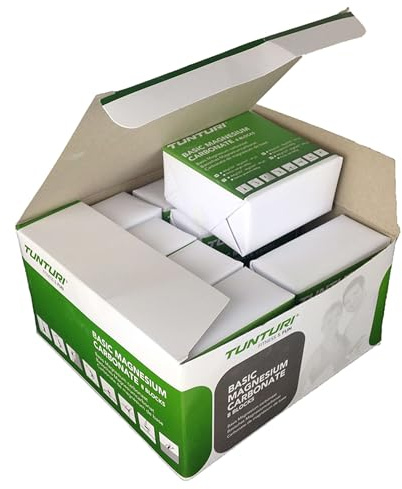 Tunturi Magnesium Sportkreide - Chalk – 8 Blöcke in Box – Für Klettern, Turnen, Krafttraining, Functional Fitness und Gym – Verbessert Grip und absorbiert Schweiß